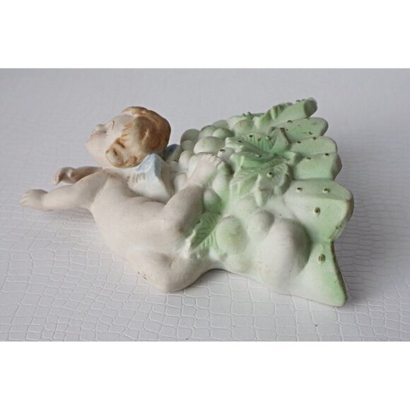 Vintage Occupied Japan Cherub Wall Pocket Planter Bisque - Picture 5 of 7